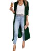 Pockets Solid Color Split-Joint Velvet Long Sleeves Loose Collarless Outerwear