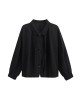 Buttoned Elasticity Pleated Long Sleeves Loose Stand Collar Outerwear Jackets