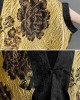 Flower-Embellished Chinese Frog Buttons Pleated Split-Joint Batwing Sleeves Loose V-Neck Outerwear