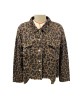 Buttoned Fringed Leopard Pockets Long Sleeves Loose Lapel Outerwear