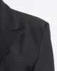 Asymmetric Solid Color Split-Joint Zipper Irregularity Long Sleeves Notched Collar Outerwear Blazer