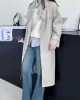 Buckle Pockets Solid Color Split-Back Tied Waist Long Sleeves Loose Lapel Trench Coats