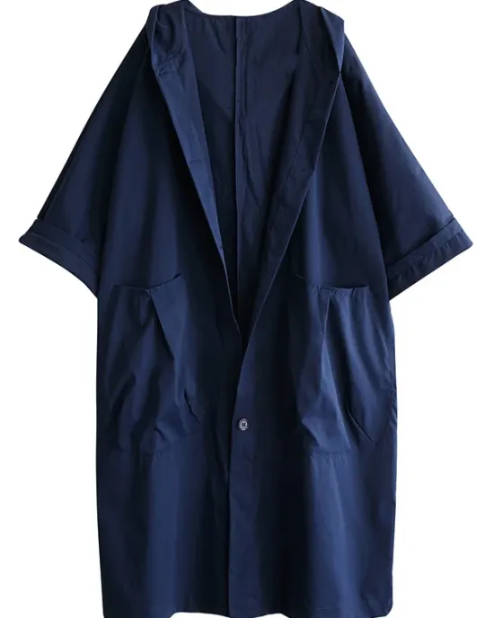 Original Solid Hooded Trench Coats