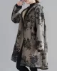 Artistic Retro Loose Floral Printed Hooded Long Sleeves Outwear