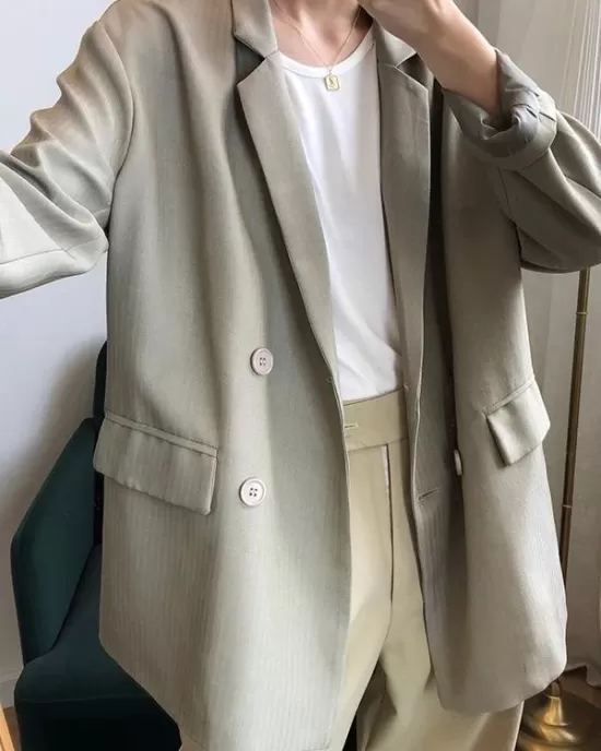 Loose Solid Color Casual Blazer Outwear