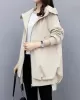 Casual Loose 4 Colors Pleated Zipper Hooded Long Sleeves Outwear