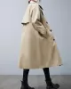 Loose Buttoned Notched Collar Trench Coat