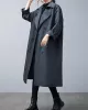 Loose Buttoned Notched Collar Trench Coat