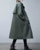 Loose Buttoned Notched Collar Trench Coat