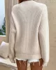 Casual Long Sleeves Solid Color Round-Neck Sweater Tops