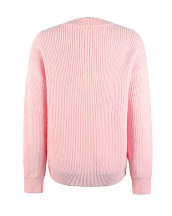 Casual Long Sleeves Solid Color Round-Neck Sweater Tops