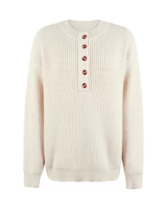 Casual Long Sleeves Solid Color Round-Neck Sweater Tops