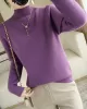 Skinny Solid Color Half Turtleneck Sweater Tops