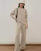 Urban Loose Solid Round-Neck Vest Top& V-Neck Sweater Tops& Wide Leg Pants Three-Piece Set