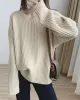 Casual Long Sleeves Loose Solid Color V-Neck Sweater Tops