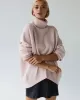 Casual Long Sleeves Loose Solid Color High-Neck Sweater Tops