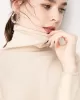 Casual Skinny Long Sleeves Solid Color Heaps Collar Sweater Tops Pullovers