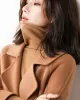 Casual Skinny Long Sleeves Solid Color Heaps Collar Sweater Tops Pullovers