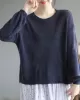 See-Through Solid Color Long Sleeves Loose Round-Neck Sweater Tops