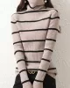 Urban Skinny Striped High-Neck Sweater Tops