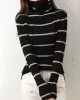 Urban Skinny Striped High-Neck Sweater Tops