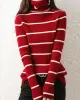 Urban Skinny Striped High-Neck Sweater Tops