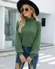 Loose Long Sleeves Solid Color High-Neck Sweater Tops