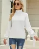 Loose Long Sleeves Solid Color High-Neck Sweater Tops