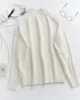 Stylish Long Sleeves Loose Solid Color High-Neck Sweater Tops