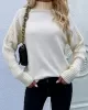 Stylish Long Sleeves Loose Solid Color High-Neck Sweater Tops