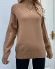 Stylish Long Sleeves Loose Solid Color High-Neck Sweater Tops