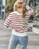 Casual Loose Striped Polo Sweater Top