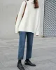 Casual Loose Long Sleeves Solid Color High-Neck Sweater Tops