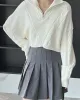 Simple Batwing Sleeves Long Sleeves Jacquard Solid Color Lapel Collar Sweater Tops