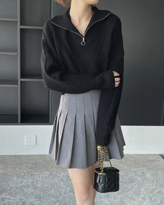 Simple Batwing Sleeves Long Sleeves Jacquard Solid Color Lapel Collar Sweater Tops