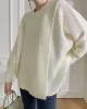 Irregularity Loose Solid Color Batwing Sleeves Round-Neck Sweater Tops