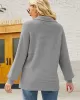 Long Sleeves Solid Color Lapel V-Neck Sweater Tops