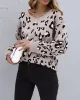 Casual Loose Leopard Round-Neck Sweater Top