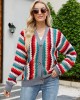 Casual Loose Patchwork V-Neck Sweater Top