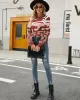 Casual Loose Zebra-Stripe Patchwork Sweater Top