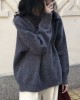 Simple Loose Long Sleeves Round-Neck Sweater Tops Pullovers