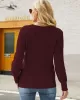 Casual Long Sleeves Solid Color V-Neck Sweater Tops