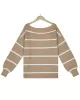 Long Sleeves Striped Off-The-Shoulder Sweater Tops