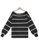 Long Sleeves Striped Off-The-Shoulder Sweater Tops