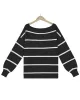 Long Sleeves Striped Off-The-Shoulder Sweater Tops