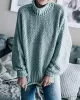 Casual Long Sleeves Solid Color High-Neck Sweater Tops