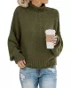 Casual Long Sleeves Solid Color High-Neck Sweater Tops