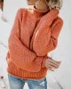 Casual Long Sleeves Solid Color High-Neck Sweater Tops