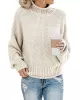 Casual Long Sleeves Solid Color High-Neck Sweater Tops