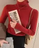 Simple Skinny Long Sleeves Solid Color High-Neck Pullovers